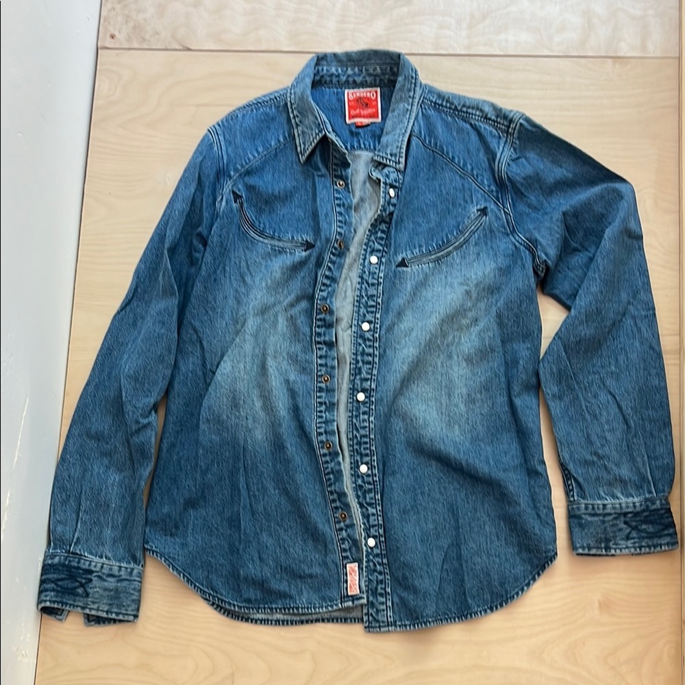 Sendero Blue Denim Casual Button Down Shirt